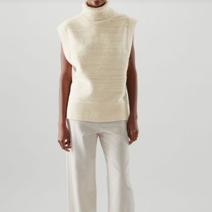 COS Wool/Cotton Blend Turtleneck Sweater Vest